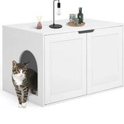 IDMarket - Toilette per gatti a doppia anta bianca