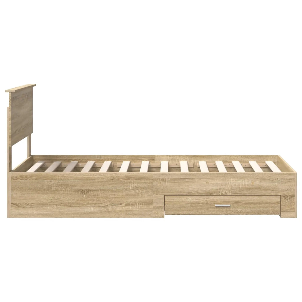 Struttura del letto Rovere Sonoma 90 x 190 cm Legno multistrato