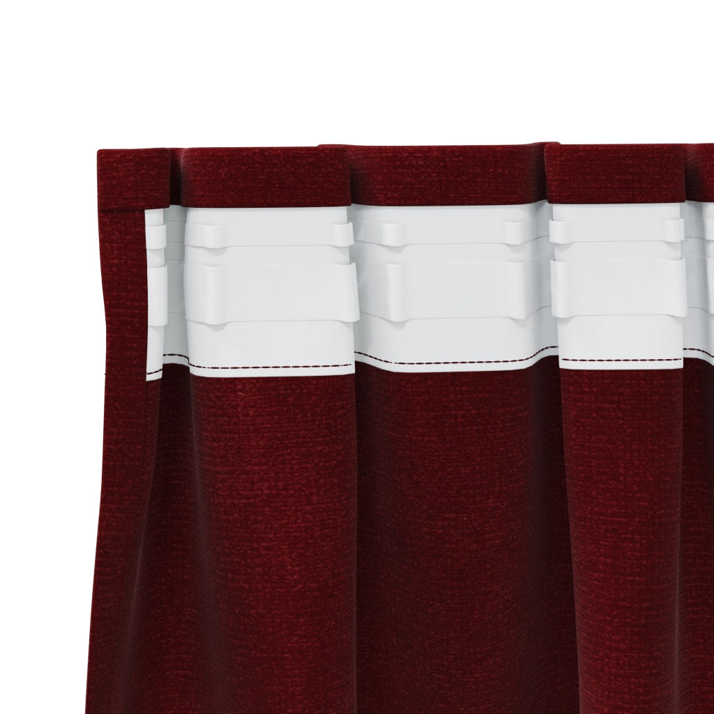 Tende Blackout  con nastro superiore 2 pezzi Vino Rosso Velour