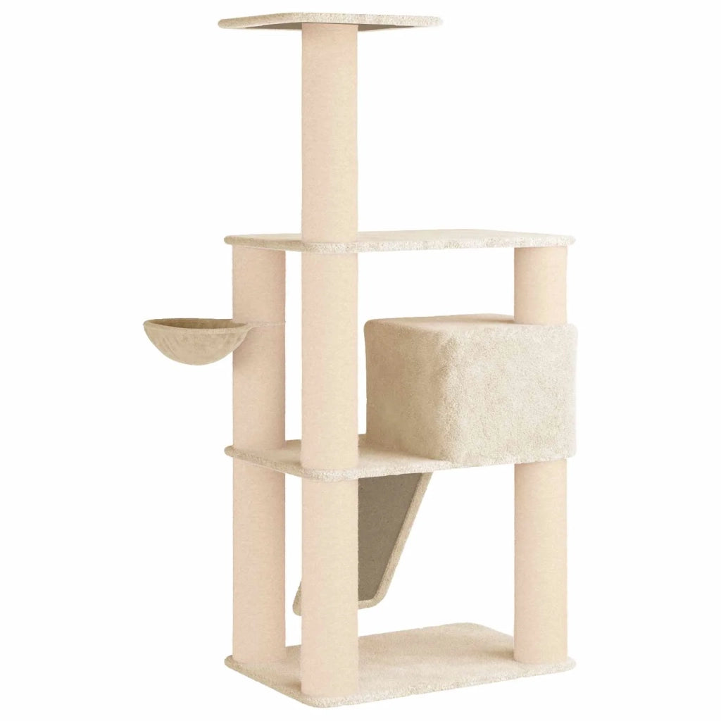 Albero per gatti con pali per graffiare in sisal Crema 173 cm 42033048