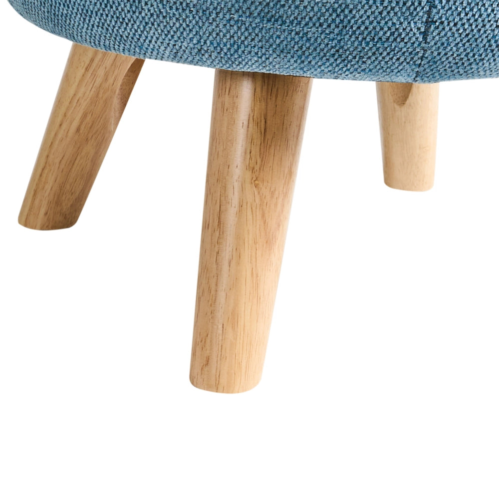 Pouf in ciniglia blu 40 x 41 cm con sgabello portaoggetti Design moderno