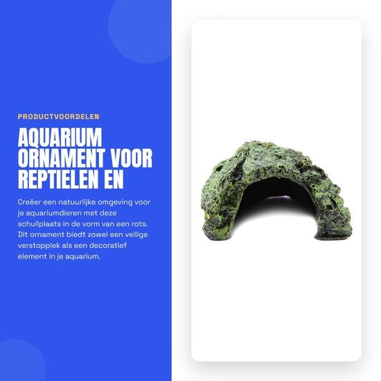 Decorazione per Acquario - Rifugio per Tartarughe - Vernice Ecológica - Aspetto Naturale - Area di Sosta Sicura - Decorazione per Acquario