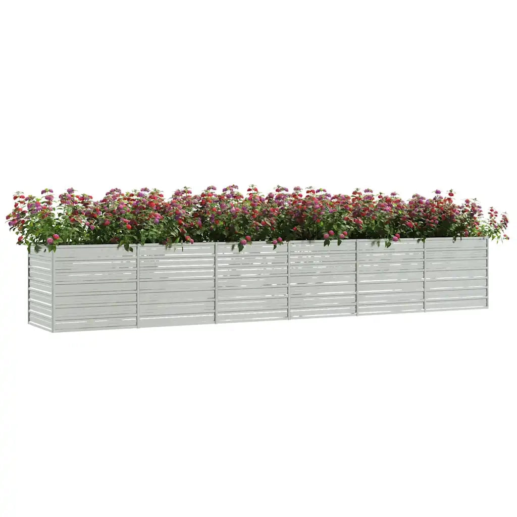Letto Rialzato Giardino 480x80x77 cm in Acciaio Zincato Argento 316902