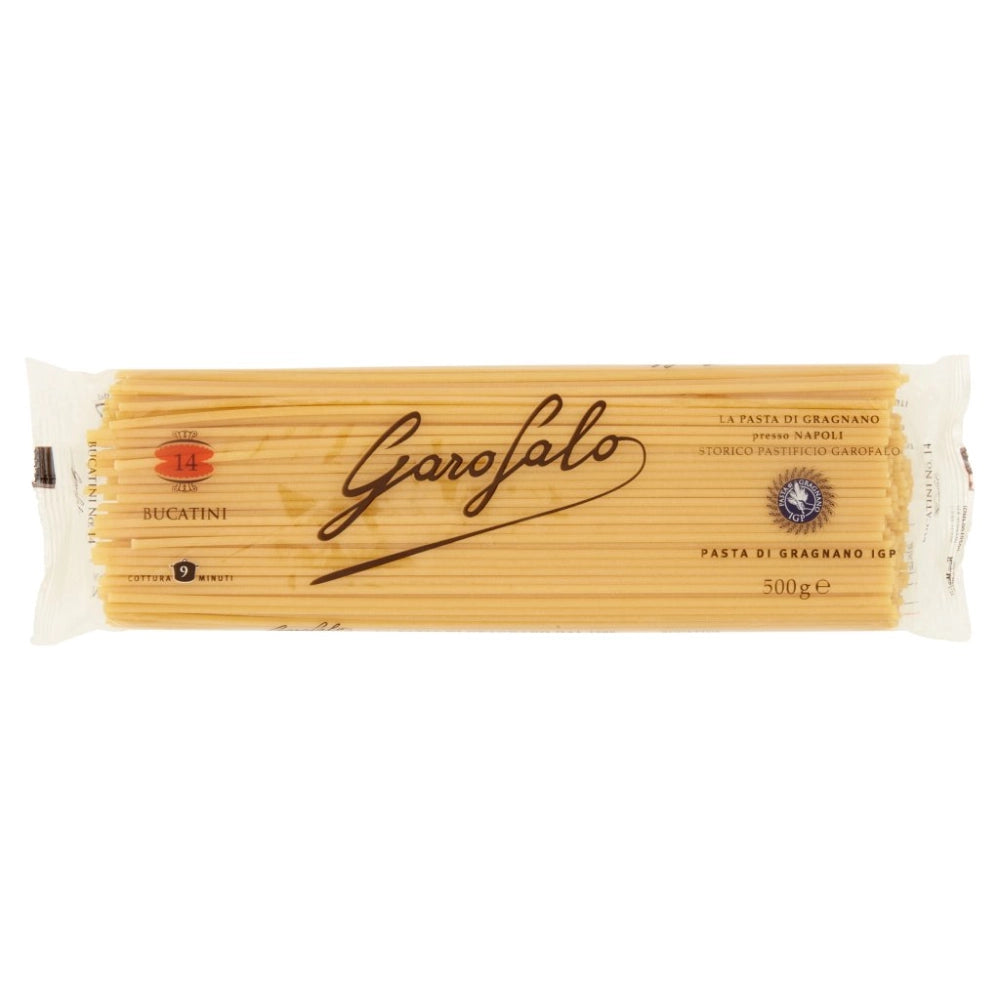 Pastificio garofalo bucatini n. 14 pasta trafilata al bronzo da 500 grammi