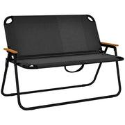 Sedia pieghevole con braccioli in legno e plastica ¨C Zephmum ¨C Nero Naturale 108x65x73cm