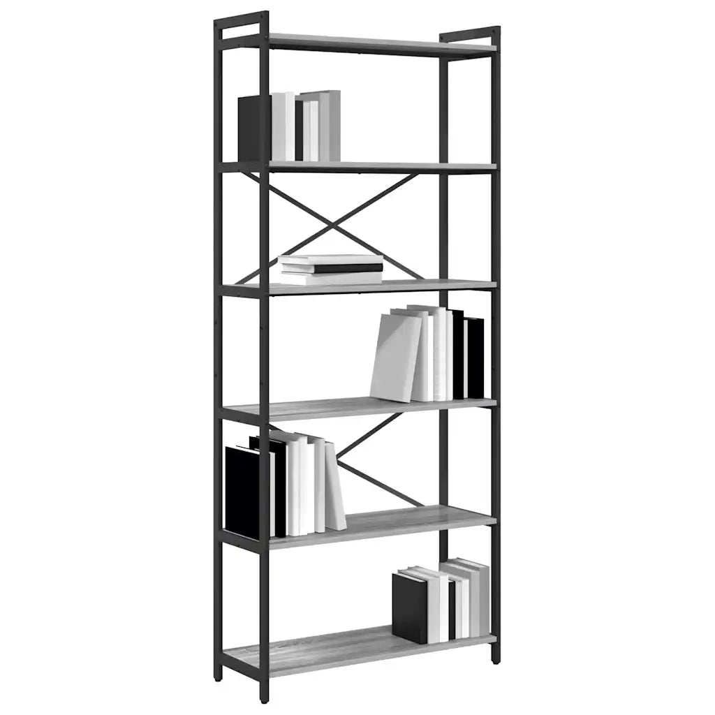Libreria Grigio sonoma 80 x 30 x 189,5 cm Legno multistrato 868410