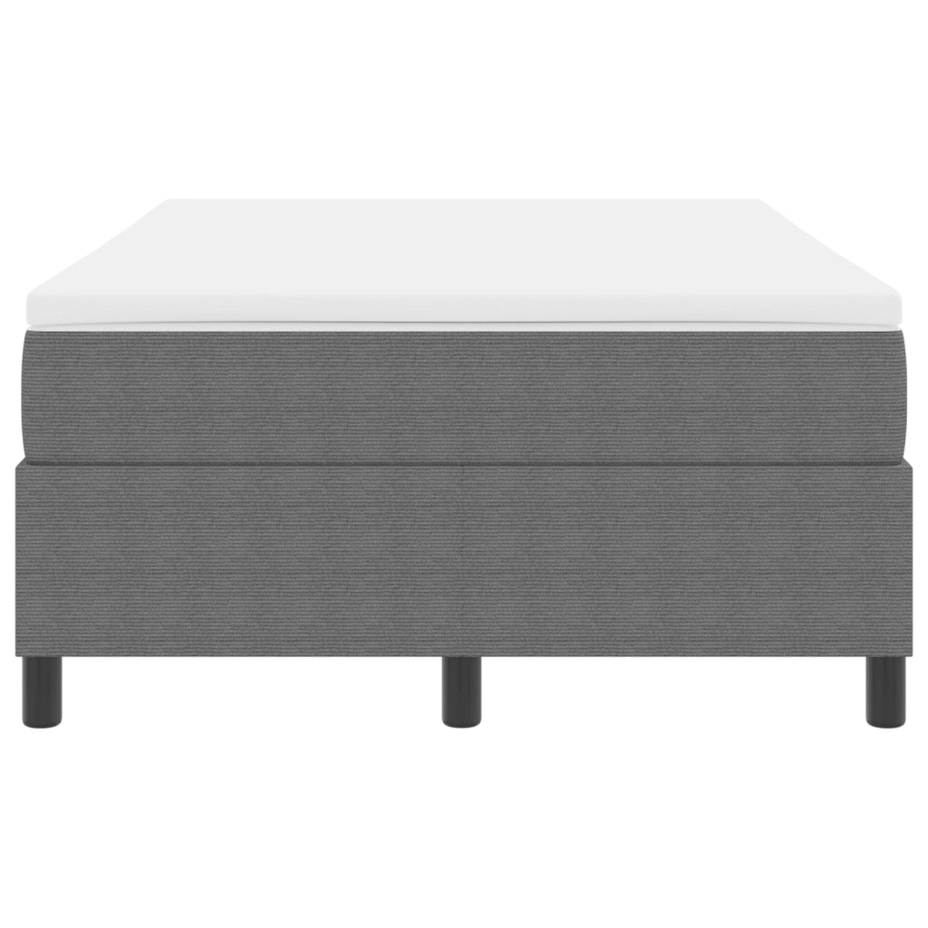 Letto Box Spring con Materasso Grigio Chiaro Matrimoniale in Tessuto a Corduroy