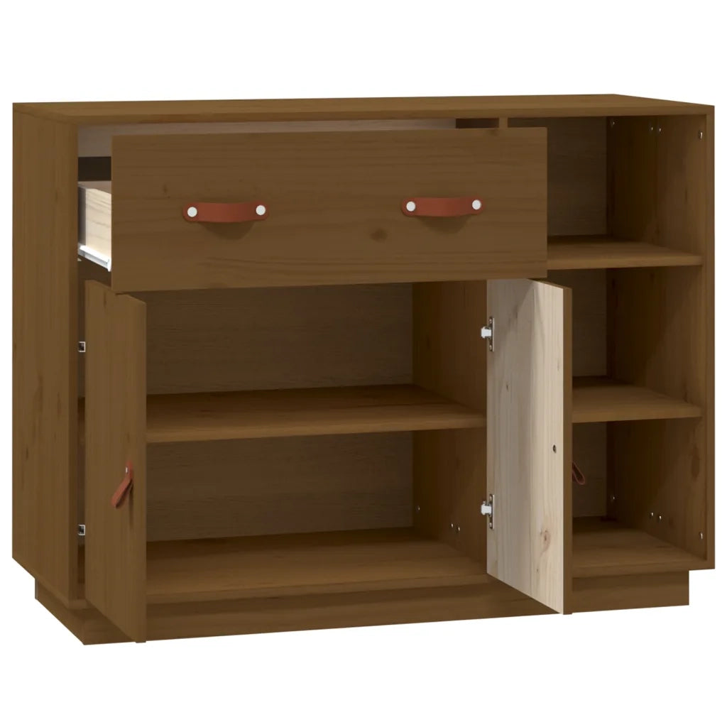 Credenza Marrone Ambra 98,5x40x75 cm in Legno Massello di Pino