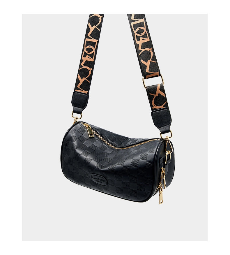 Borsa a tracolla da donna in vera pelle, colore nero.