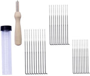 Set di Aghi per Vilten - 30 Pezzi - Manico in Legno - Grosso/Medio/Fino - Materiali di Alta Qualità - Aghi Sharp e Resistenti - Kit di Aghi per Vilten