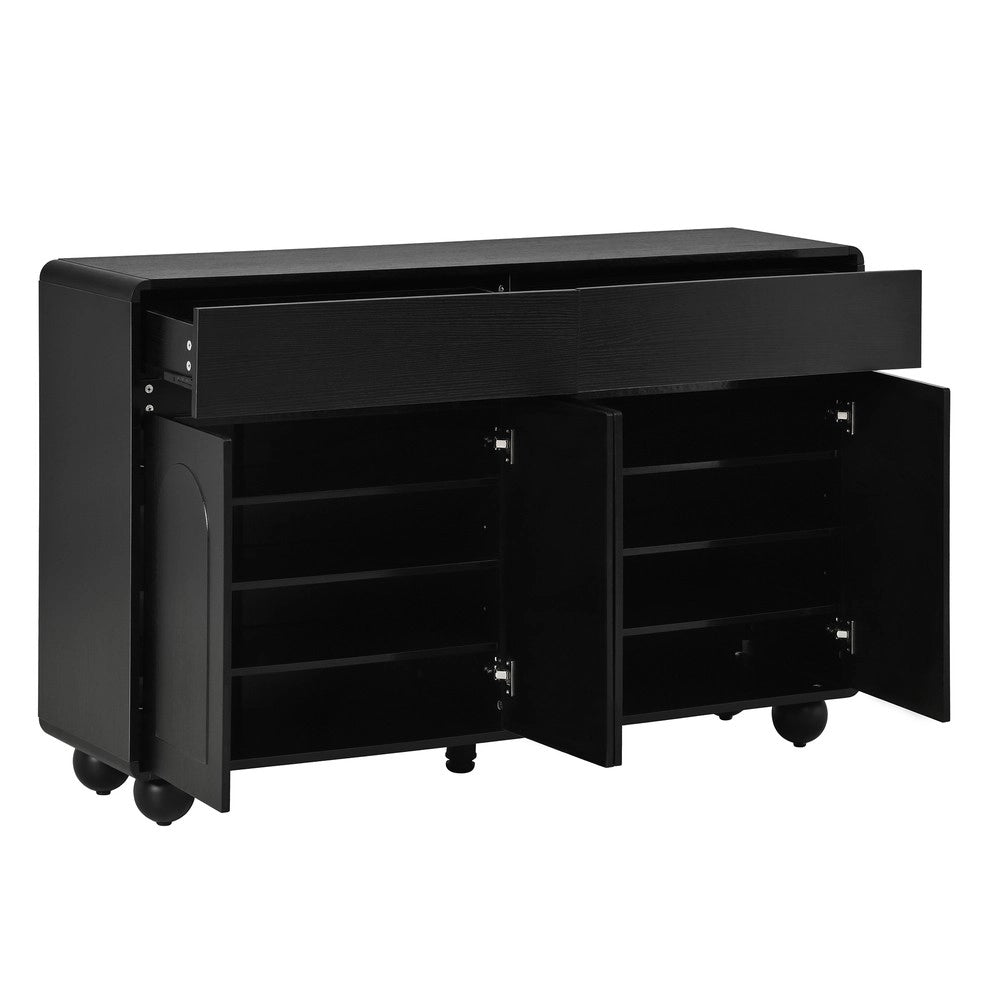 Credenza Soggiorno con Ante Curve ¨C MINIMAL ¨C Truciolato MDF, Gambe in Metallo