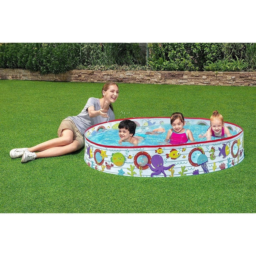 Trade Shop - Piscina Piscinetta Rigida Per Bambini Fantasia Marina 2 Anni+ 152 X 25 Cm 55029 -