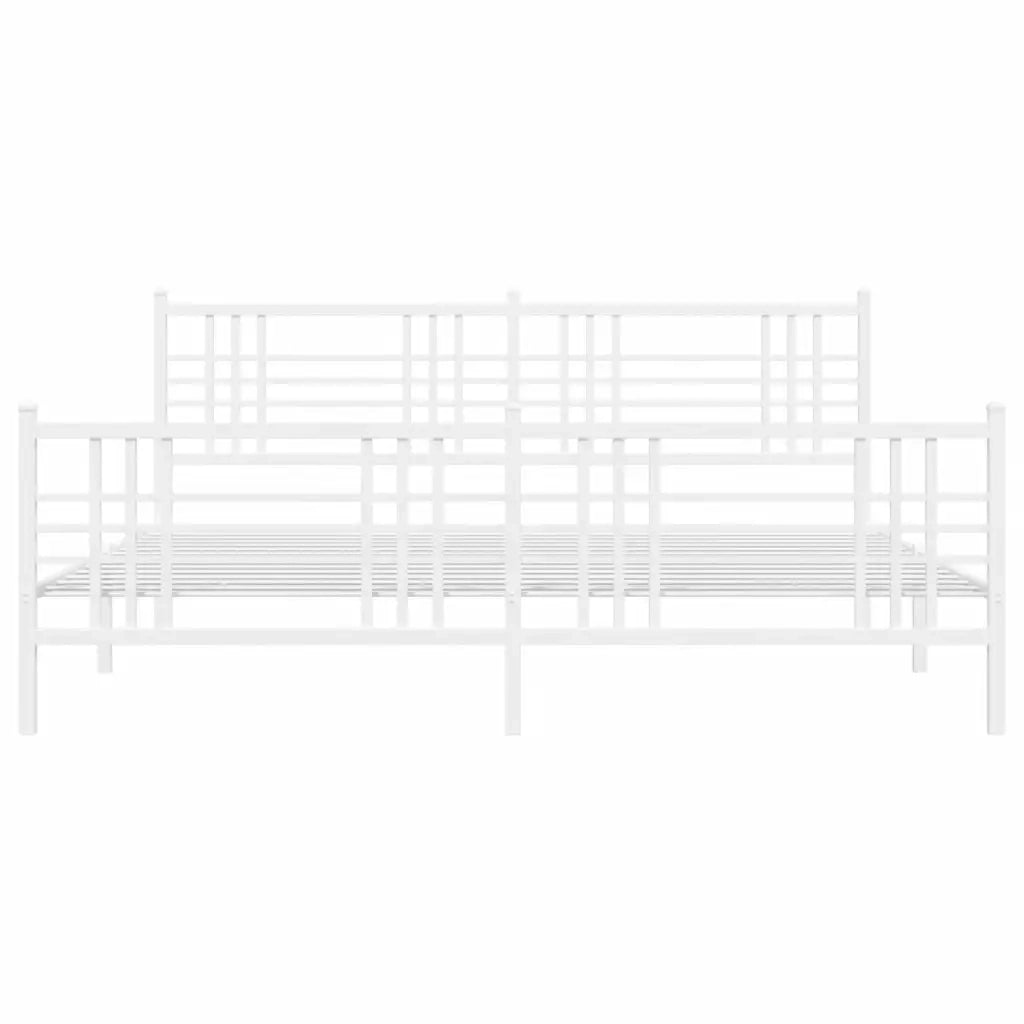 Giroletto con Testiera e Pediera Metallo Bianco 180x200 cm