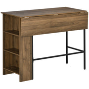 Tavolo da bar con ripiano laterale pieghevole e 3 ripiani ¨C Zephmum ¨C 120x76x91 cm marrone