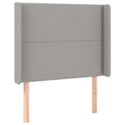 Testiera | Testata ad Orecchio Grigio Chiaro 103x16x118/128 cm in Tessuto
