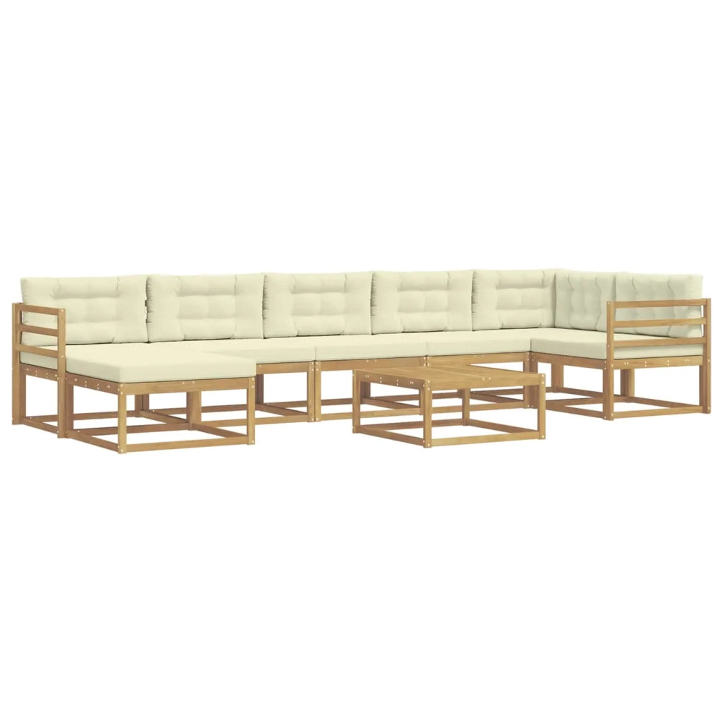 Set di divani da esterno 8 pcs Bianco e Crema 3386779