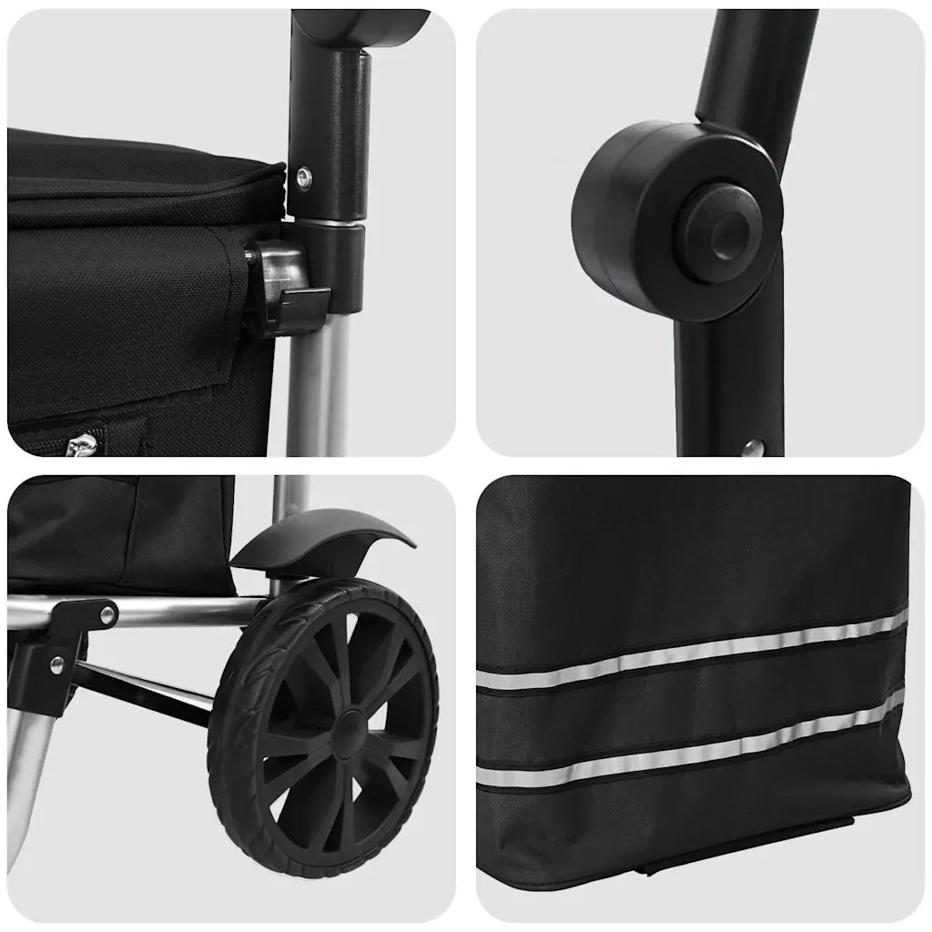 Carrello della spesa Nero 36,5 x 46,5 x 100,5 cm Tessuto Oxford 42002334