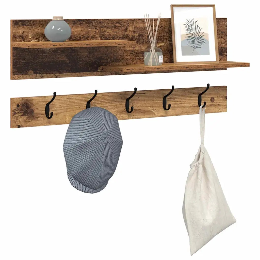 Appendiabiti a muro Legno vecchio 90 x 15 x 36 cm CFW5003857