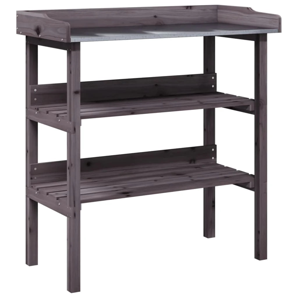 Tavolino porta piante con ripiani 78 x 38 x 82,5 cm legno di abete grigio 02_0045431