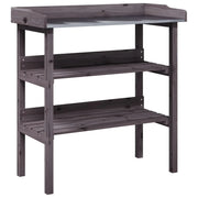Tavolino porta piante con ripiani 78 x 38 x 82,5 cm legno di abete grigio 02_0045431