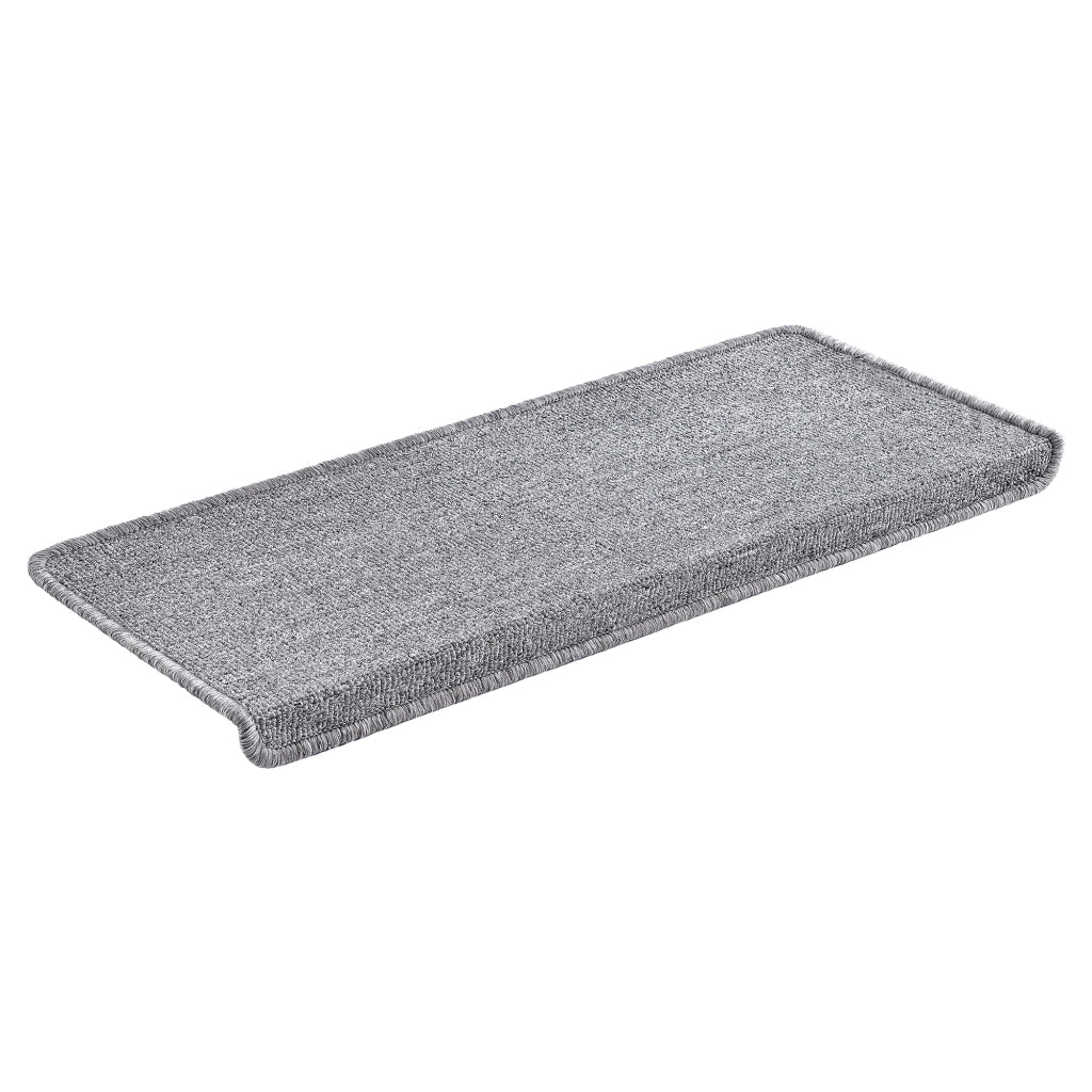 Set di 15 gradini rettangolari antiscivolo 65 x 24 cm con bordo grigio chiaro 03_0007608