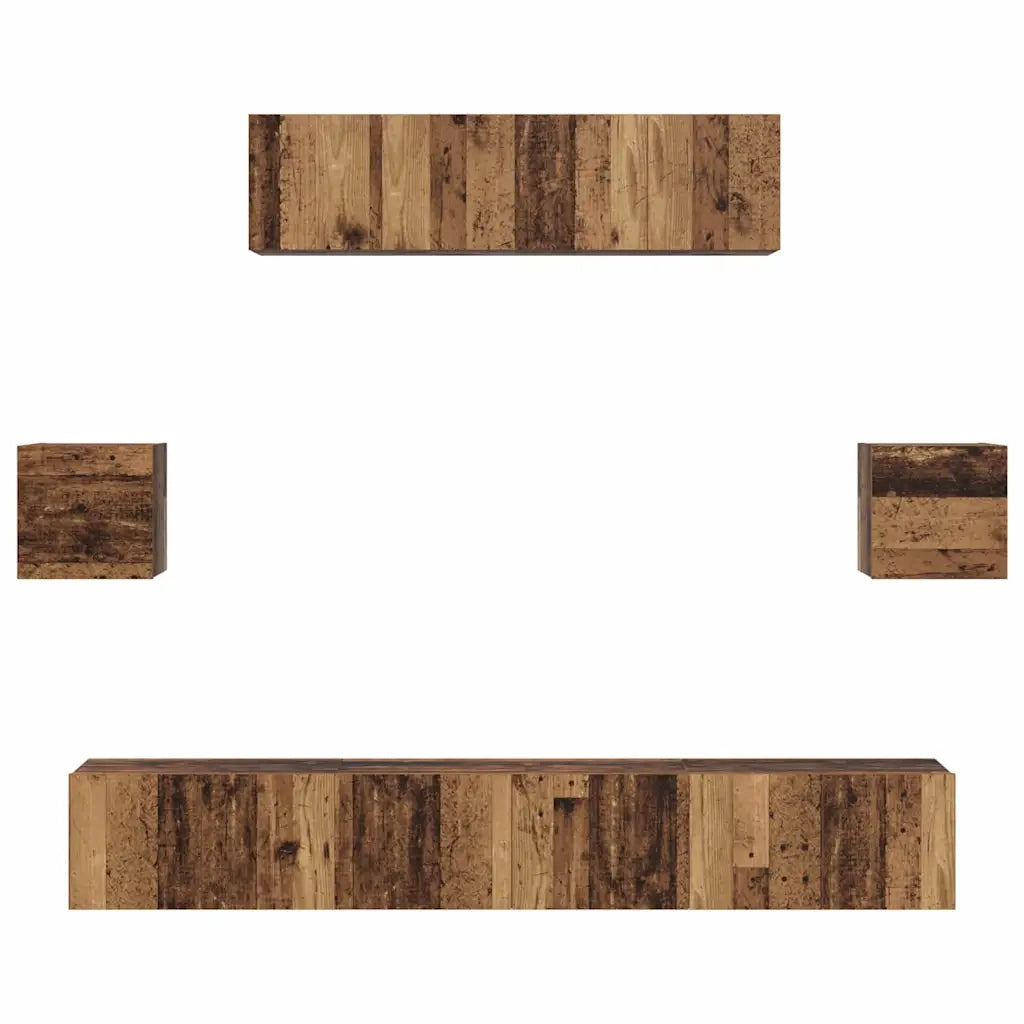 Set mobile TV 7 pcs Legno vecchio Legno multistrato 3393408