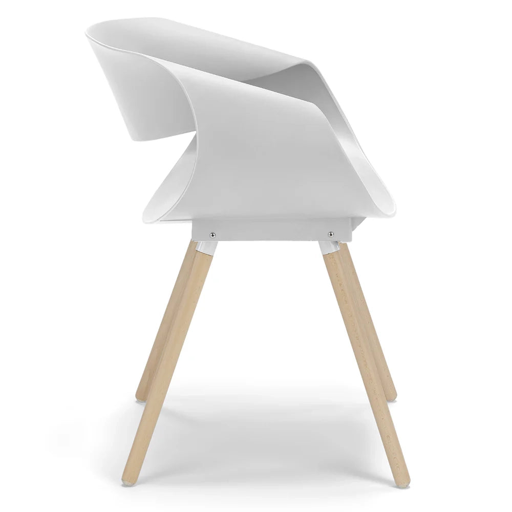 Sedia in polipropilene DILETTA con gambe in faggio, resistente ai raggi UV, design moderno, ideale per sala da pranzo, cucina, sala d’attesa, bar, ristoranti, colore Petrolio