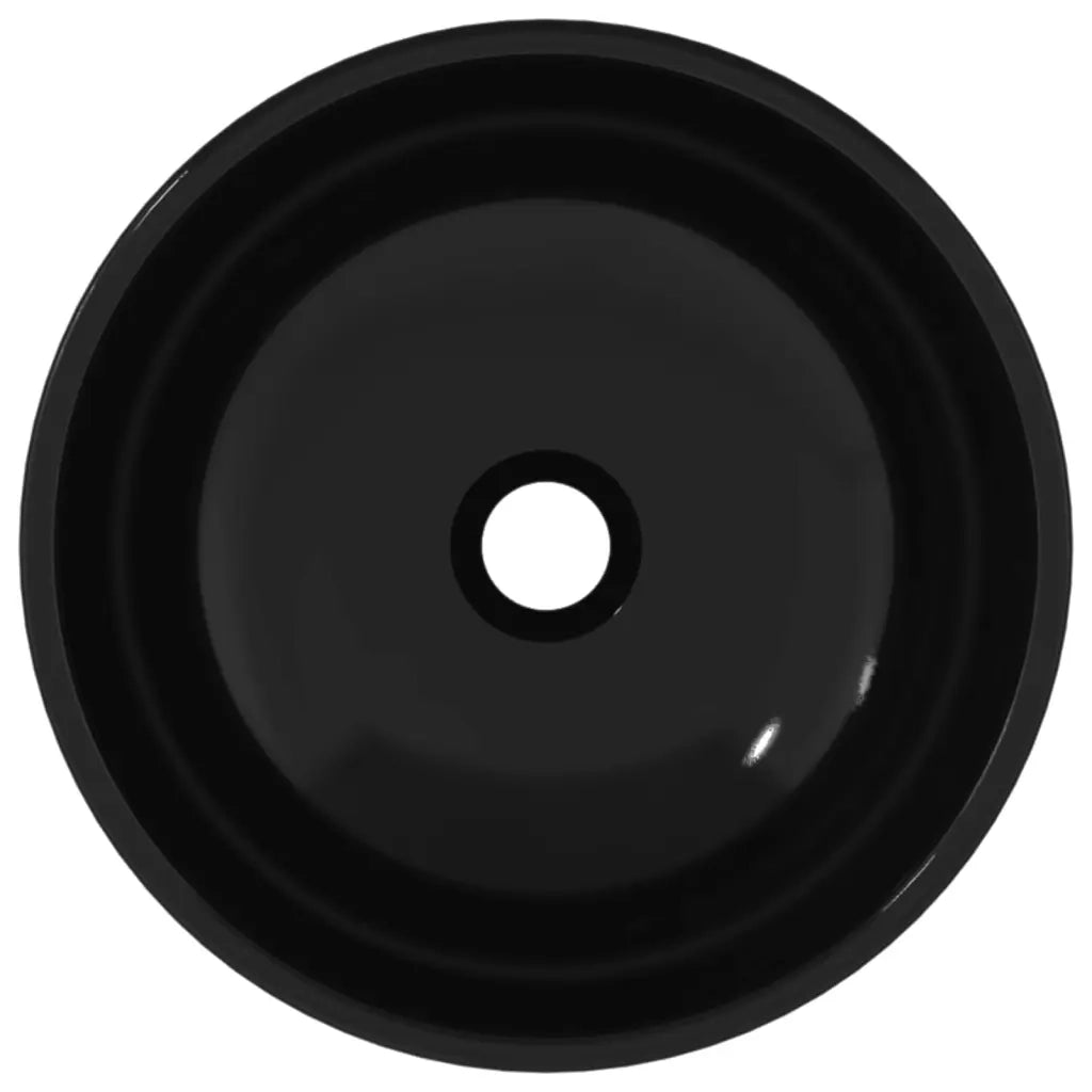 Lavandino in Vetro Temperato 35x12 cm Nero CFW8878325