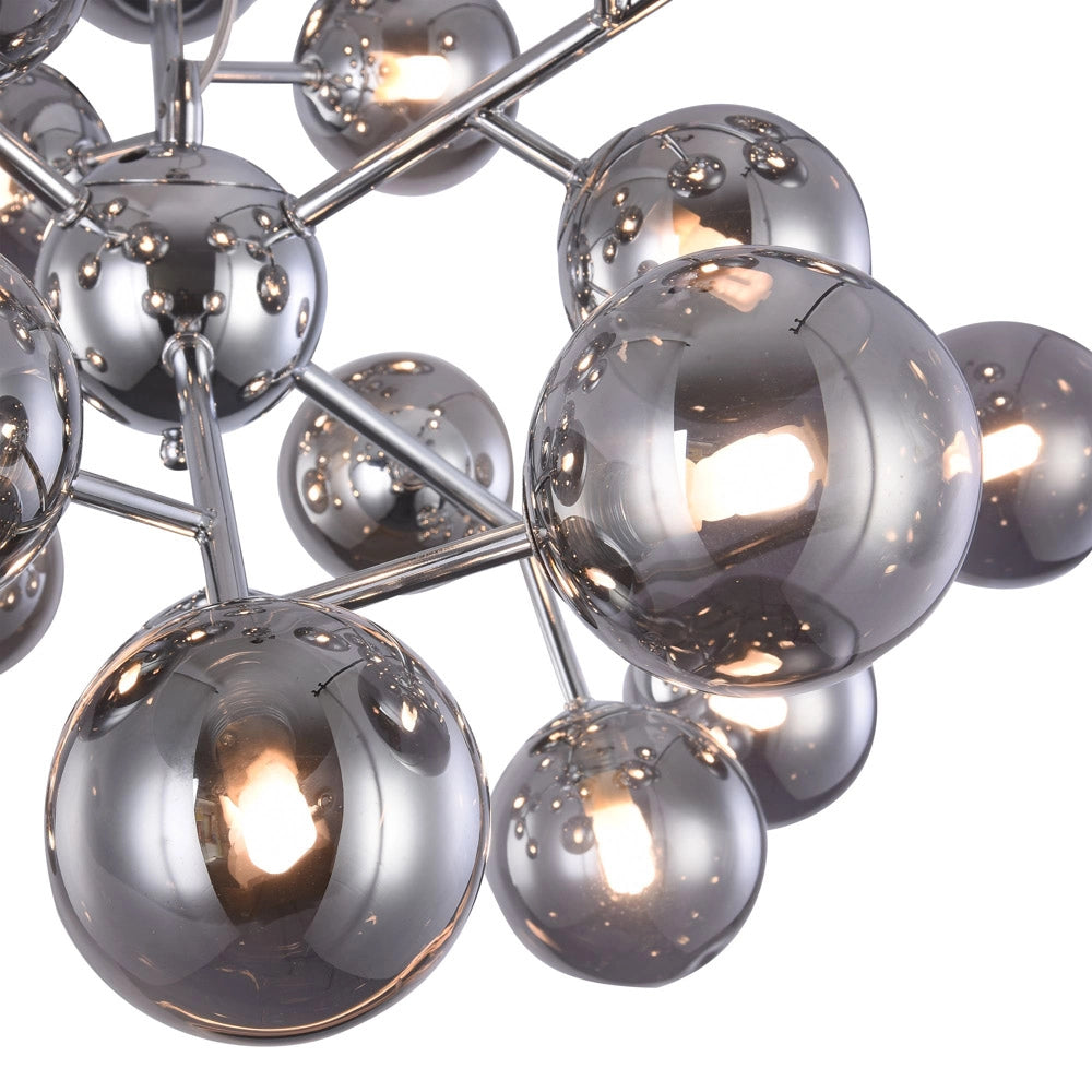 Maytoni Lampadario contemporaneo Dallas 24 luci G9 cromo metallo vetro soffiato fumè