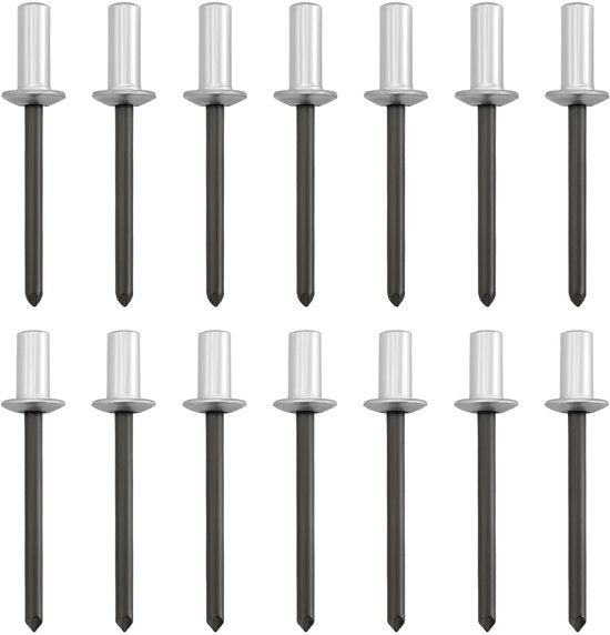 Viti Blindi in Alluminio con Punta in Acciaio - 100 pezzi - Diametro 4,8 mm - Lunghezza di espansione 10 mm/13 mm - Progettati per essere impermeabili - Adatti per barche/aerei/macchine