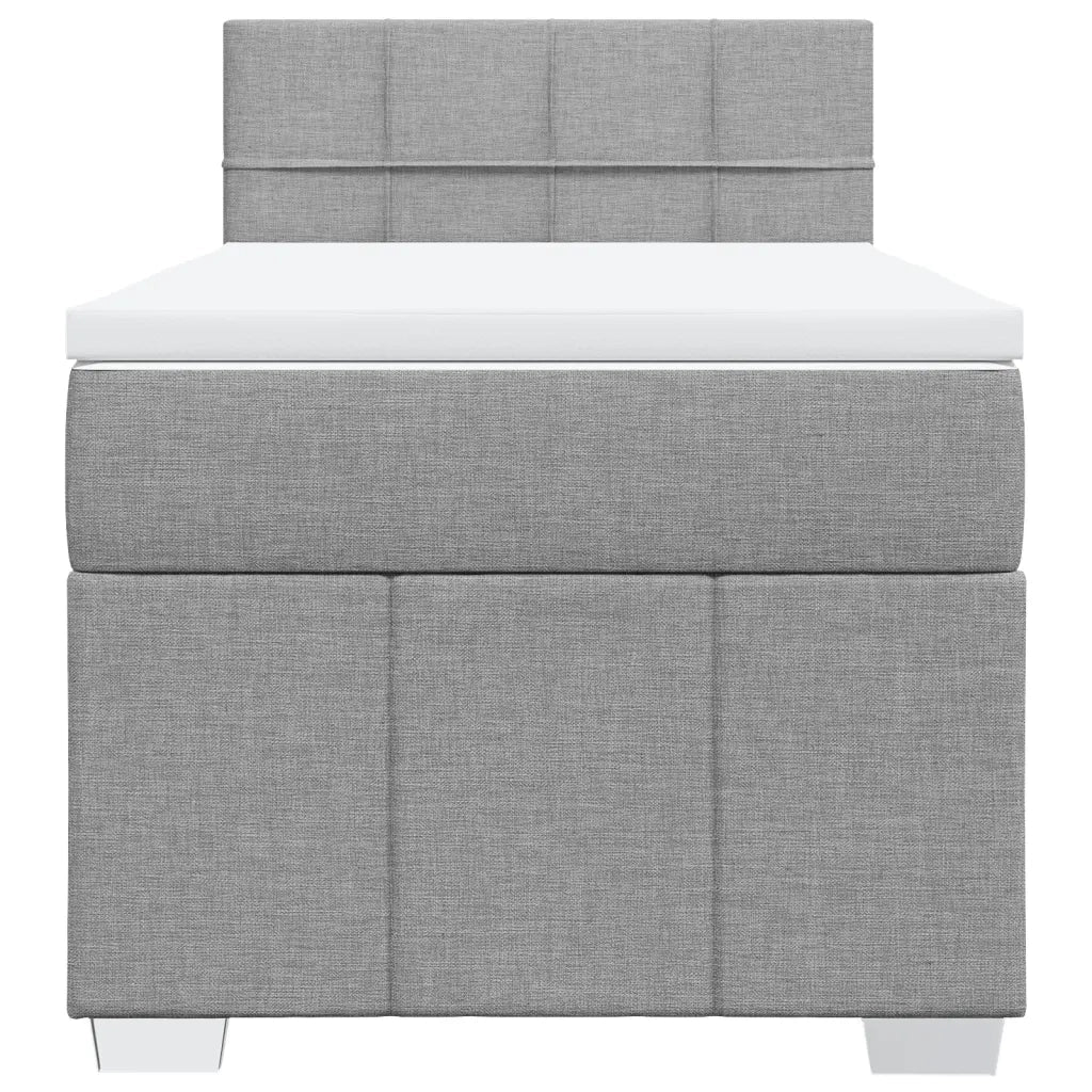 Giroletto a Molle con Materasso Grigio Chiaro 90x200 cm Tessuto
