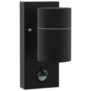 Applique da esterno cilindrica 6,5 x 10,5 x 16 cm design moderno impermeabile resistente acciaio inox nero 02_0056537