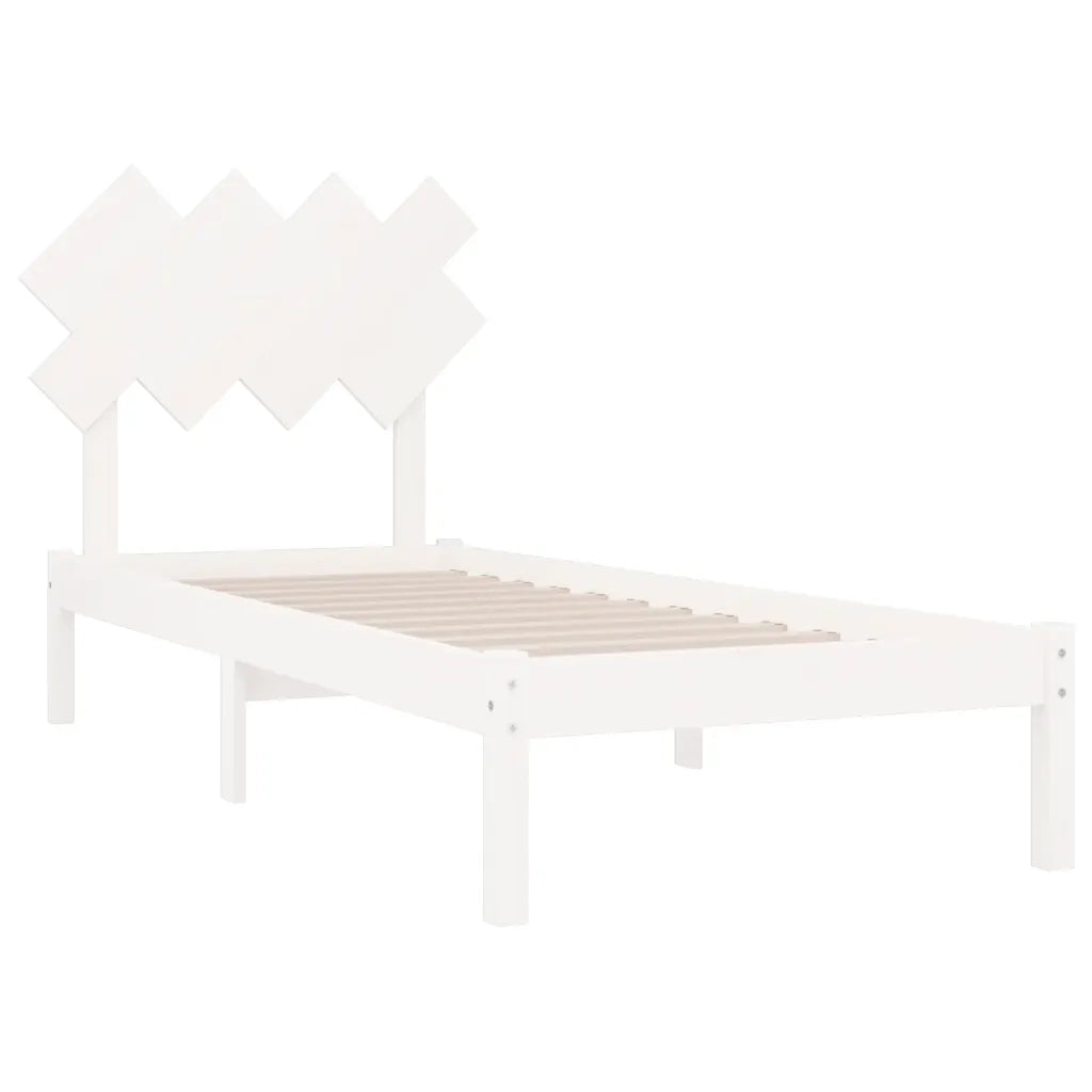 Giroletto Bianco 90x190 cm Single in Legno Massello 3104834