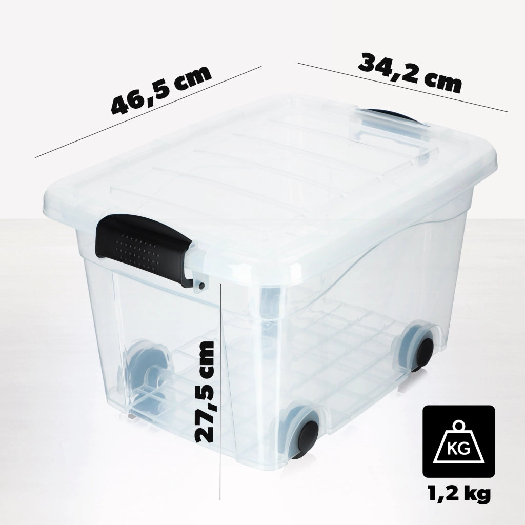 Contenitore per giocattoli KADAX, grande scatola con ruote, in plastica, grande 20 litri
