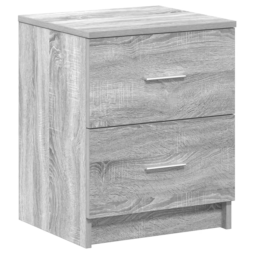 vidaXL Comodini 2 pz con 2 Cassetti Grigio Sonoma 40x36x50 cm