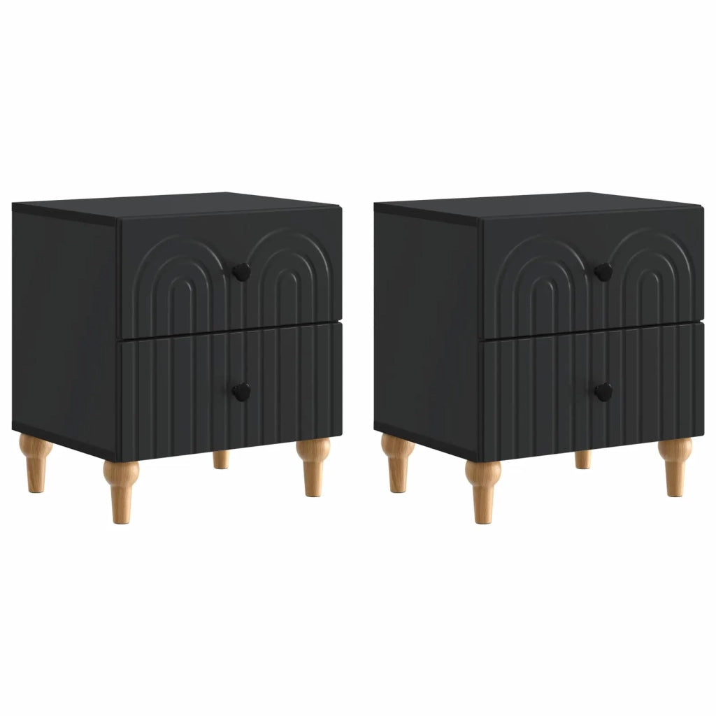 Armadio da Notte con cassetto 2 pcs Nero 43 x 34,5 x 48 cm 894068