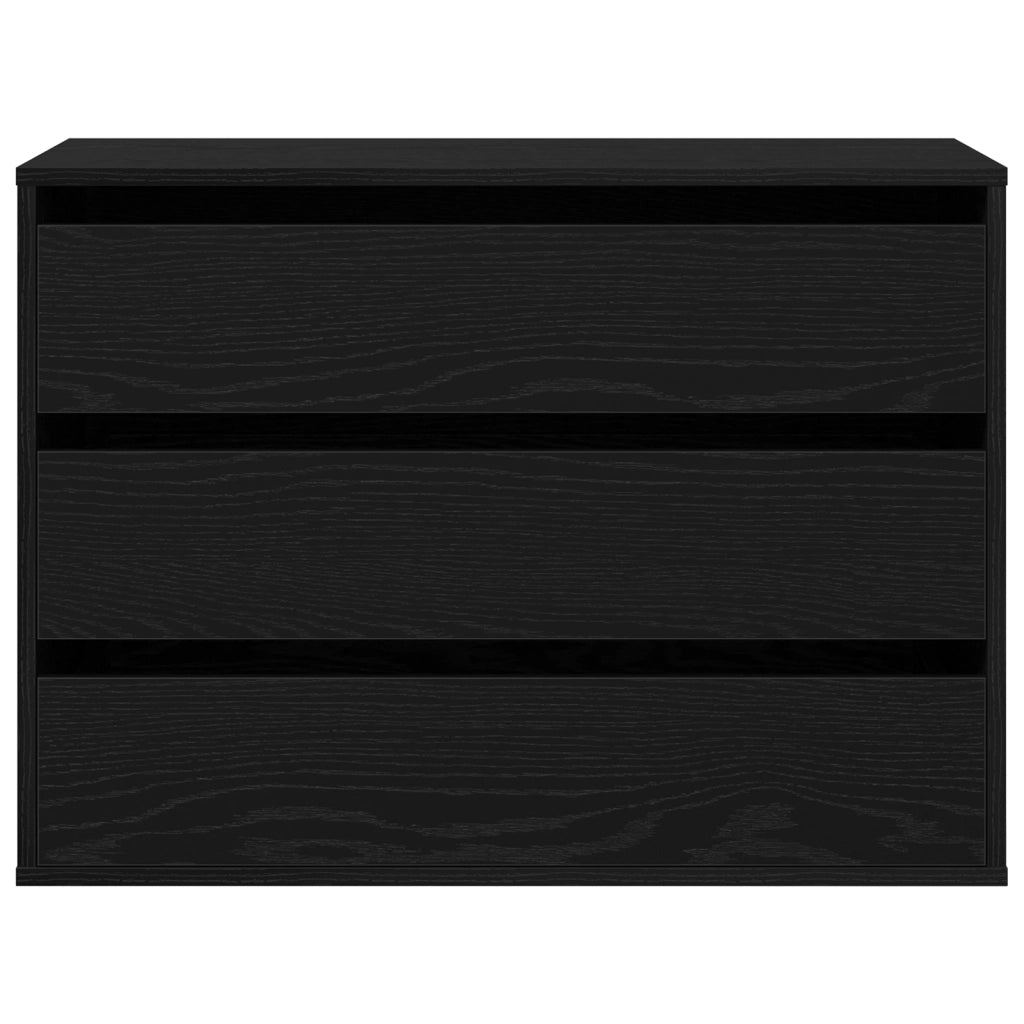 Cassettiera ad angolo Nero Rovere 80x41x58 cm Legno ingegnerizzato