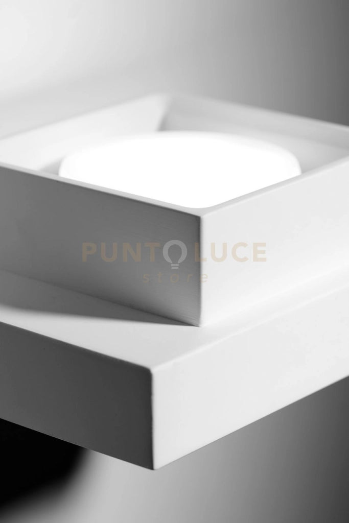 SIBARI applique da Parete 1 Luce in gesso bianco attacco GX53 16,5X13,5CM