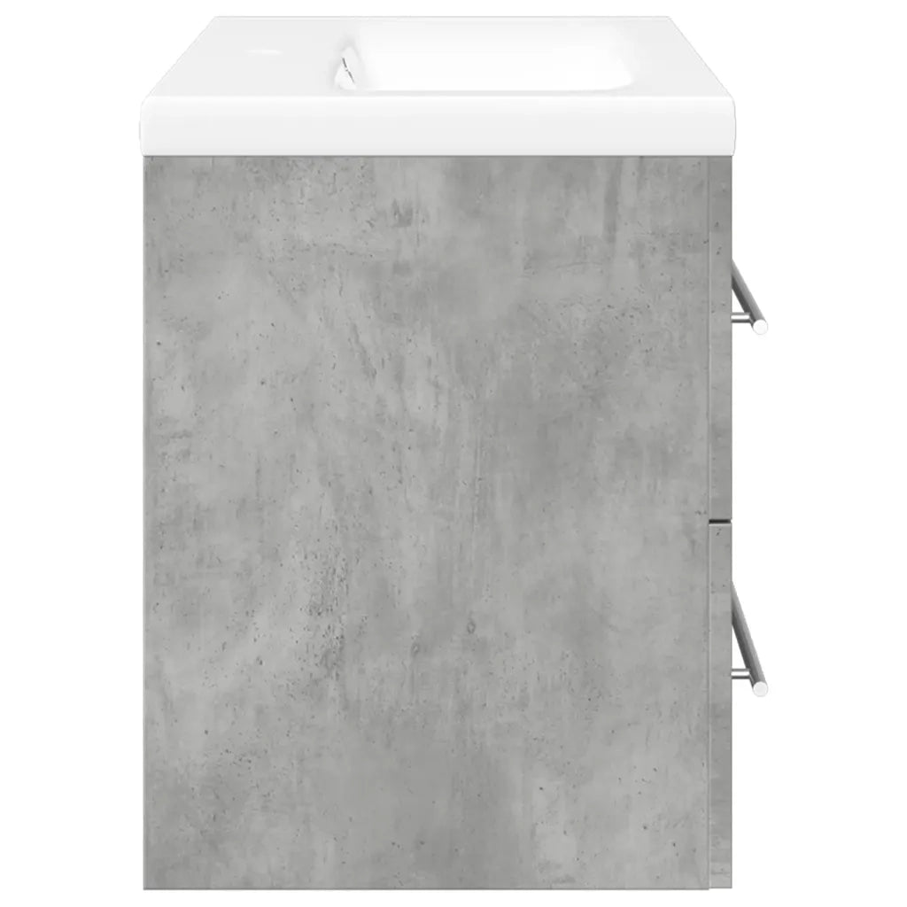 Set Mobili da Bagno 2 pz Grigio Cemento in Legno Multistrato 3324920