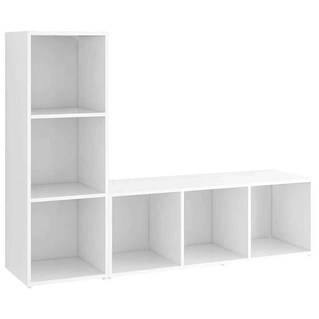 Mobili TV 2 pz Bianchi 107x35x37 cm in Truciolato cod mxl 17584