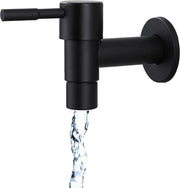 Montaggio di rubinetto di acqua fredda per muro in acciaio inossidabile nero per cucina - rubinetto per bagno - rubinetto per giardino - rubinetto per vasca - rubinetto per acqua fredda esterno