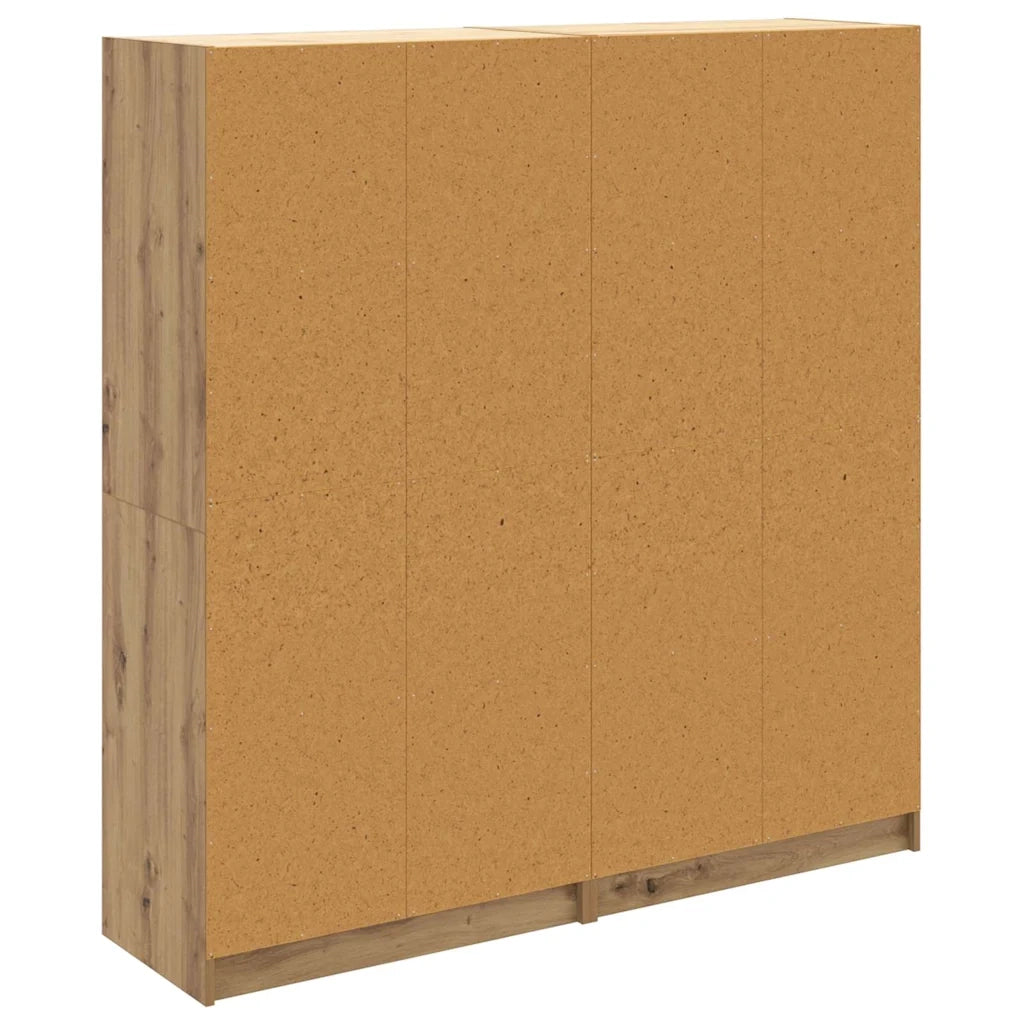 Credenza 2 pz-Set di 2 Buffet-Armadio da cucina Rovere artigianale 136 x 37 x 142 cm