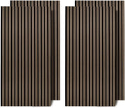 Set di 8 pannelli acustici - legno di noce - velluto nero - 60 x 120 x 2,1 cm