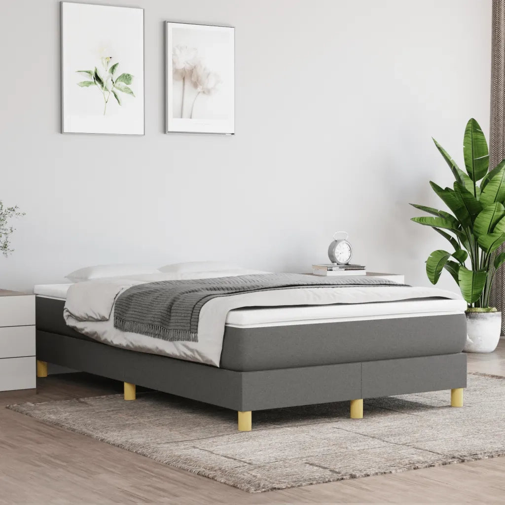 Giroletto a Molle con Materasso Grigio Scuro 120x190cm Tessuto