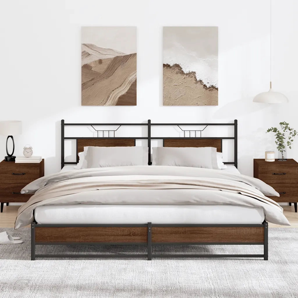 Giroletto senza Materaso in Metallo Rovere Marrone 183x213 cm