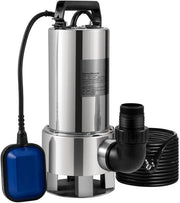 Pompa doppia - Pompaggio acqua - Pompaggio - Pompaggio scarico - 1300W - Acciaio inox - 20000L/H - con 10 Metro Cavo - per Cella, Piscina e Laghetto