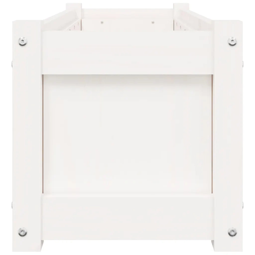 Fioriera da Giardino-Vaso da Esterno Bianca 90x31x31 cm Legno Massello di Pino