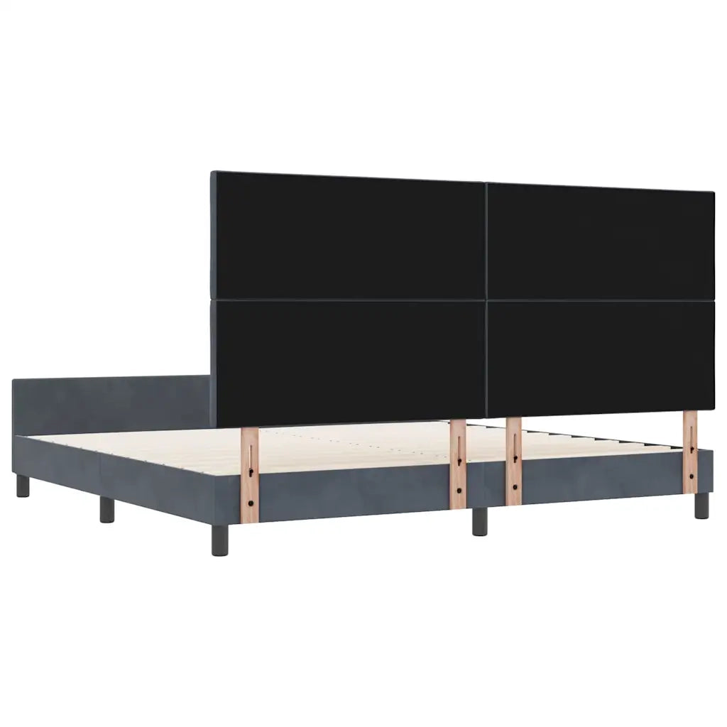Letto a molle con testiera Grigio scuro 200 x 200 cm Velluto 3345030