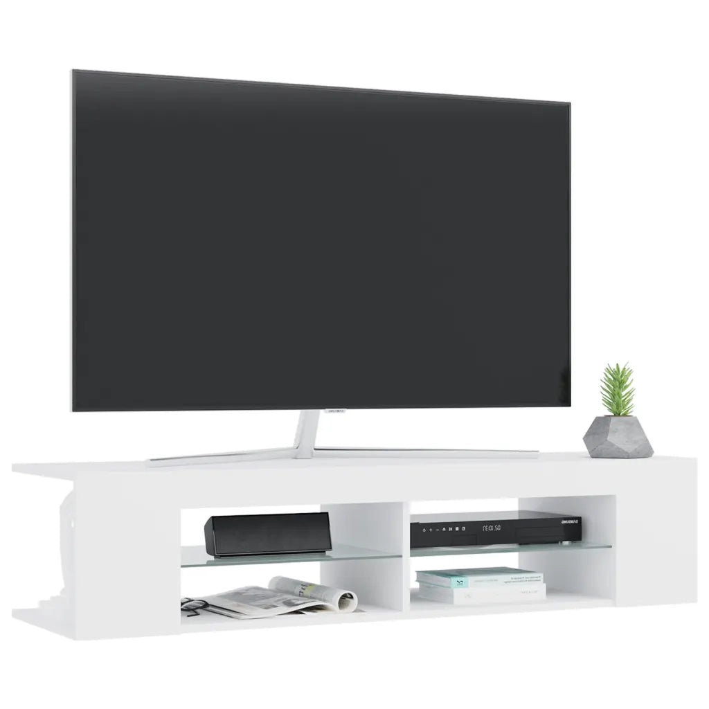 Mobile Porta TV con Luci LED Bianco 135x39x30 cm 804229