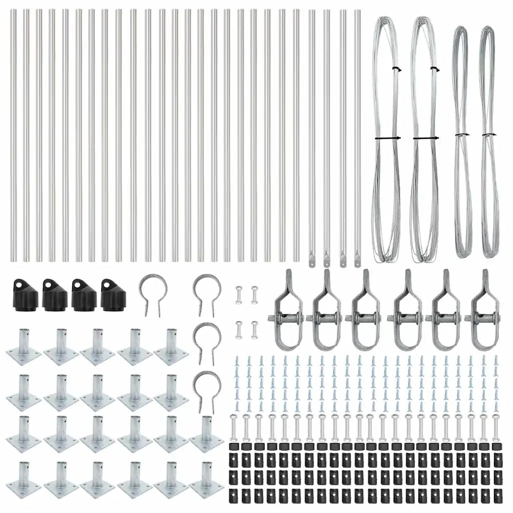 Palo della recinzione 26 pcs Grigio 3,2 x 3,2 x 90 cm 3350259